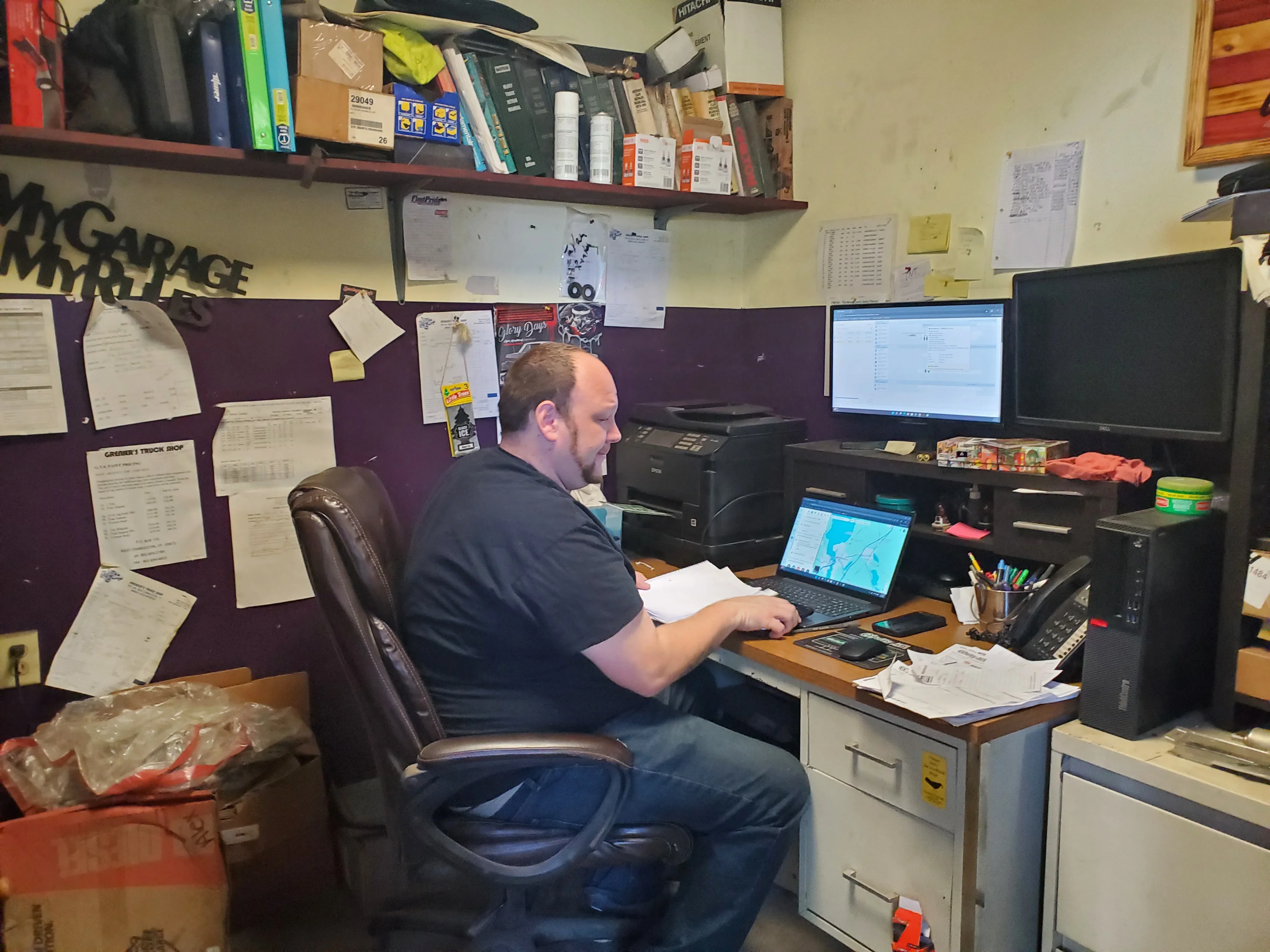 Garage Office Workstation Setup