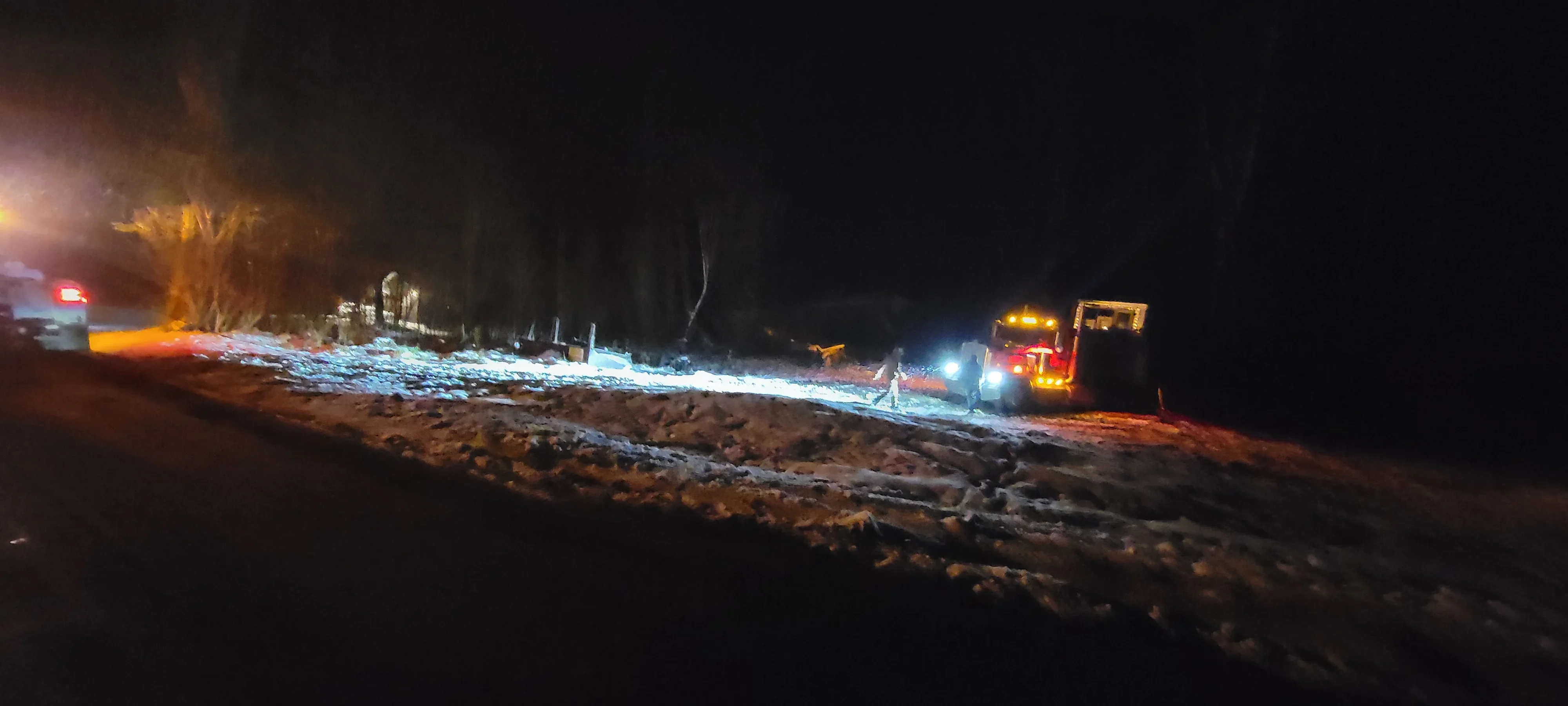 Snowy Night Tow Recovery