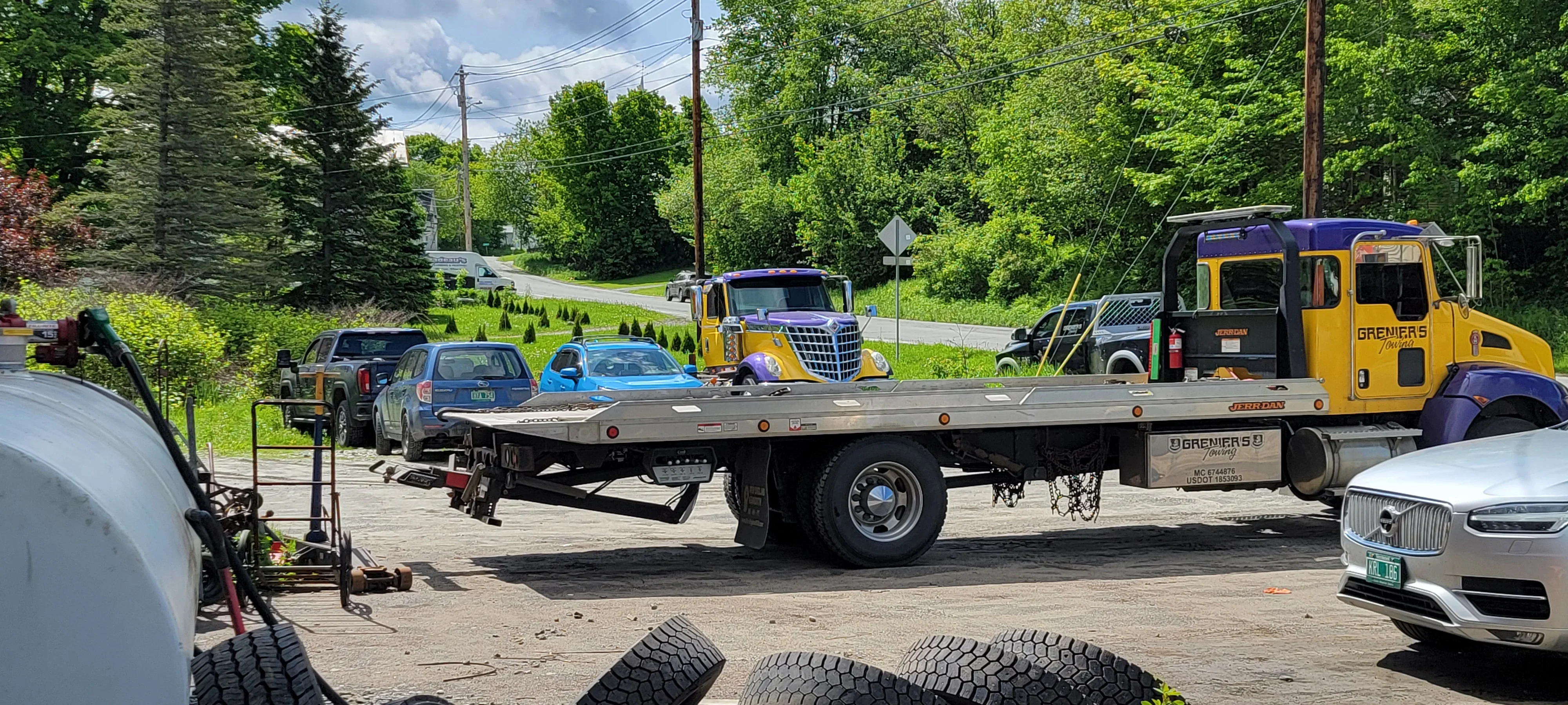 Flatbed Tow Truck Repair Yard