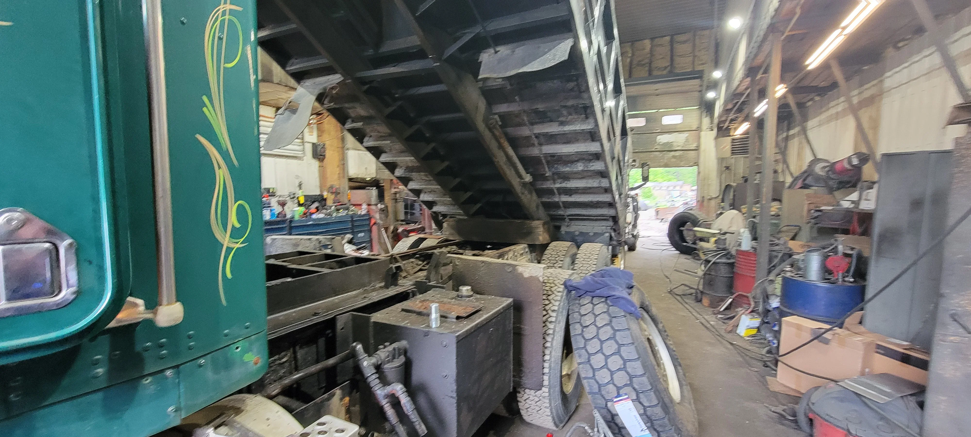 Truck Repair Workshop Scene