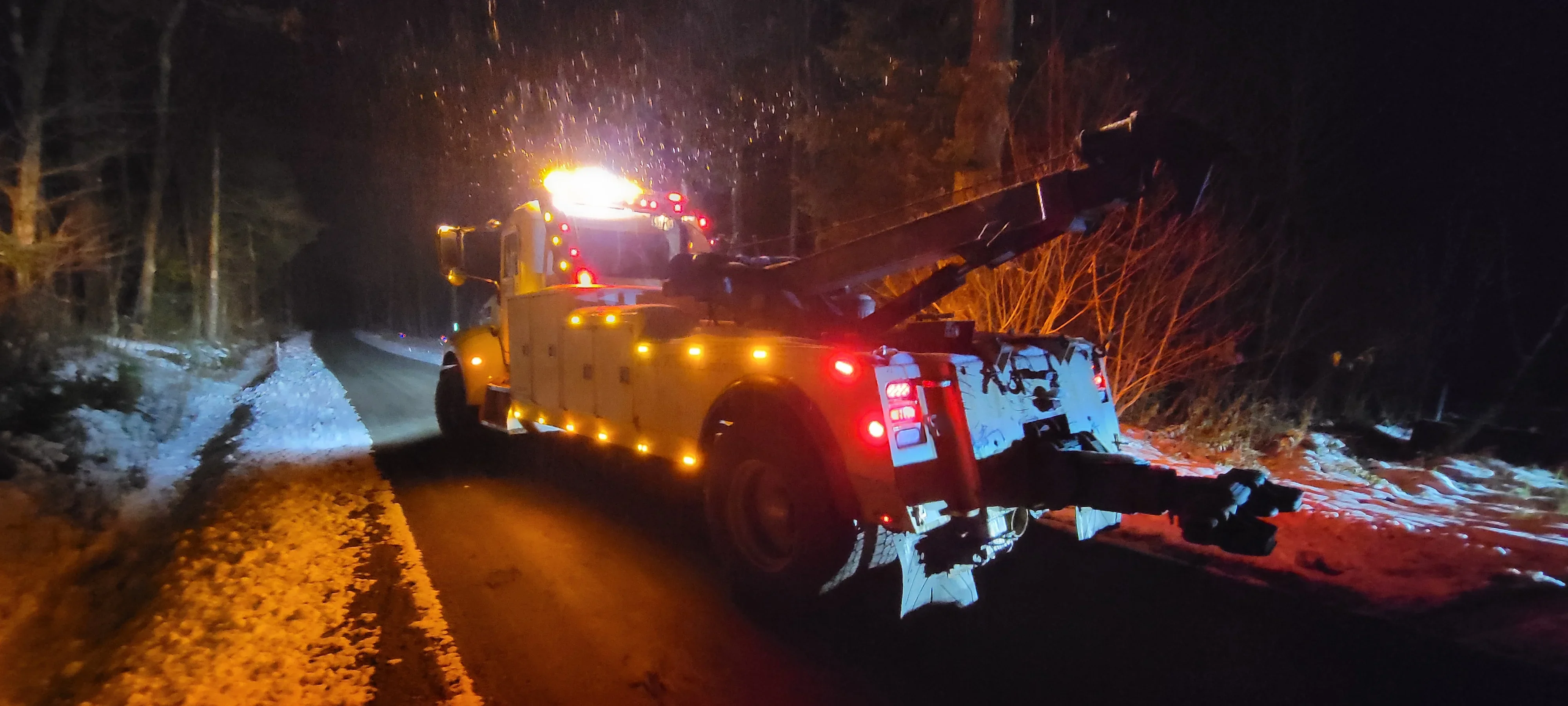 Nighttime Tow Truck Recovery