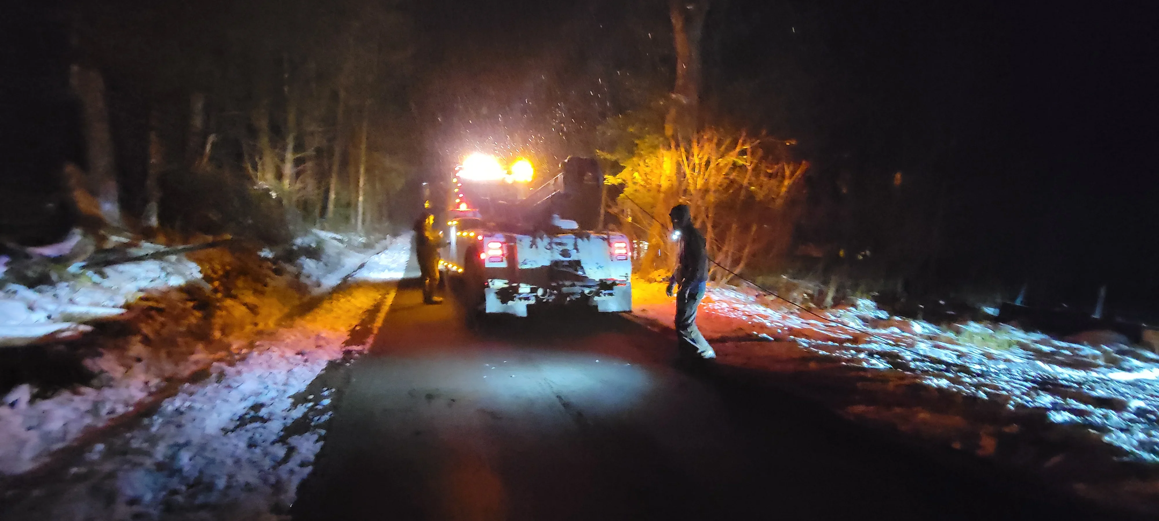 Night Roadside Tow Operation