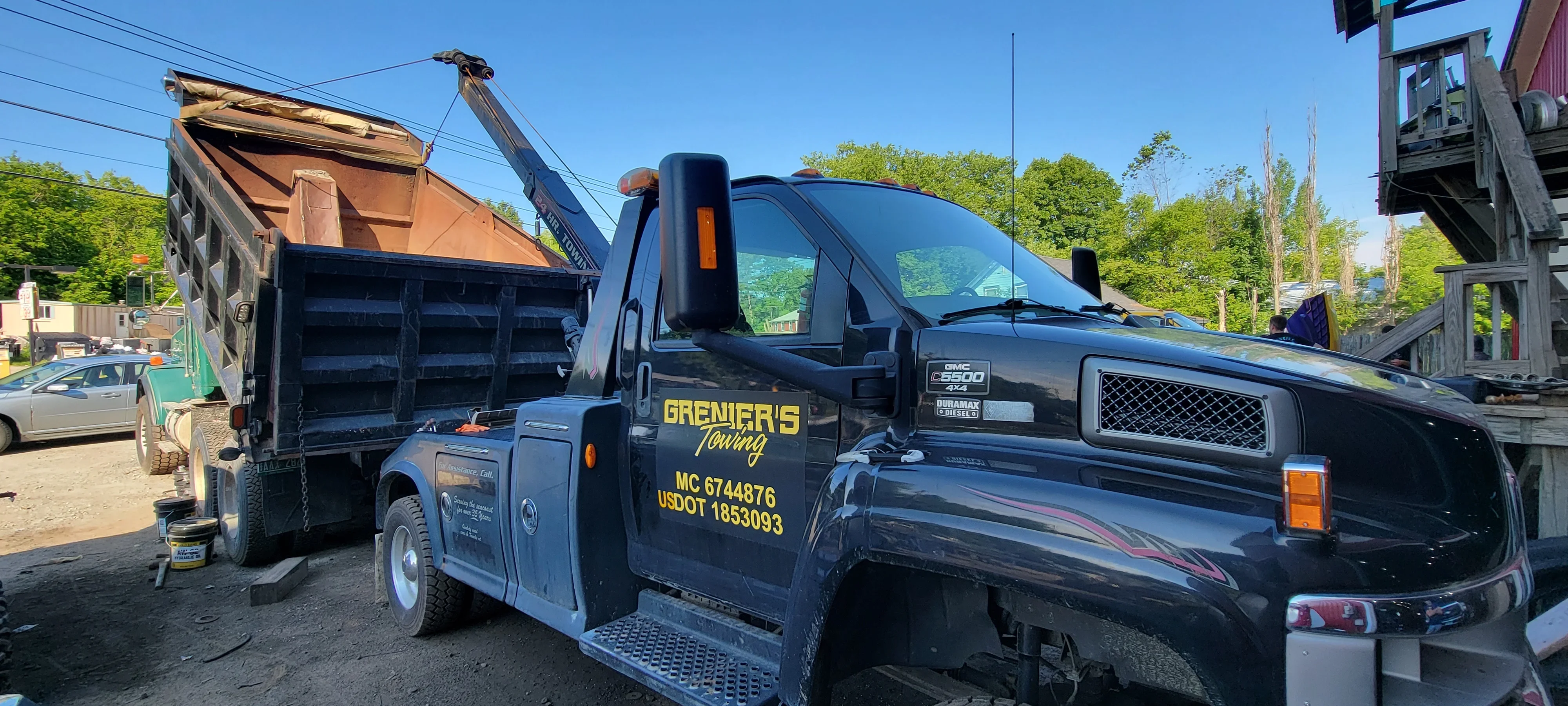 Tow Truck Recovers Dump Truck